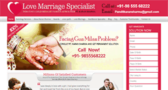 Desktop Screenshot of lovemarriagespecialist.com